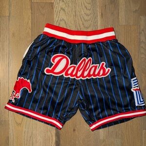 YK1K Young Kings Dallas Basketball Shorts Men's XXS Blue Black stripe